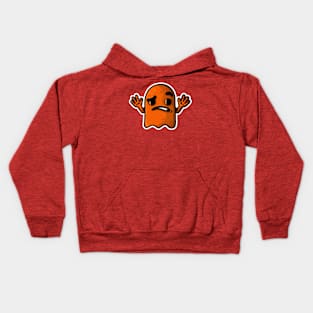 confused little orange ghost w Kids Hoodie